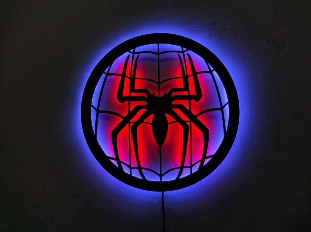 spider-man logo LED light