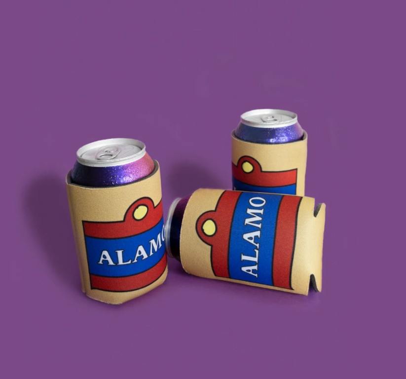 Alamo king of the hill inspired beer koozies