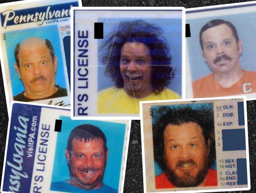 Collage of Caseyboy's License Photos from the last 20 years