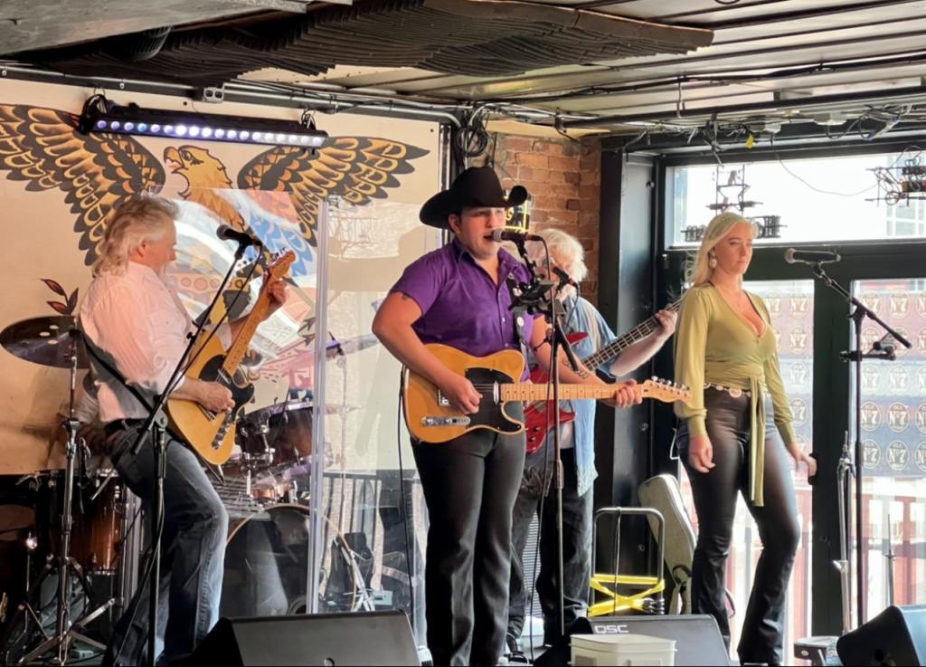 Live band performing at Honky Tonk Central in Nashville Tennessee