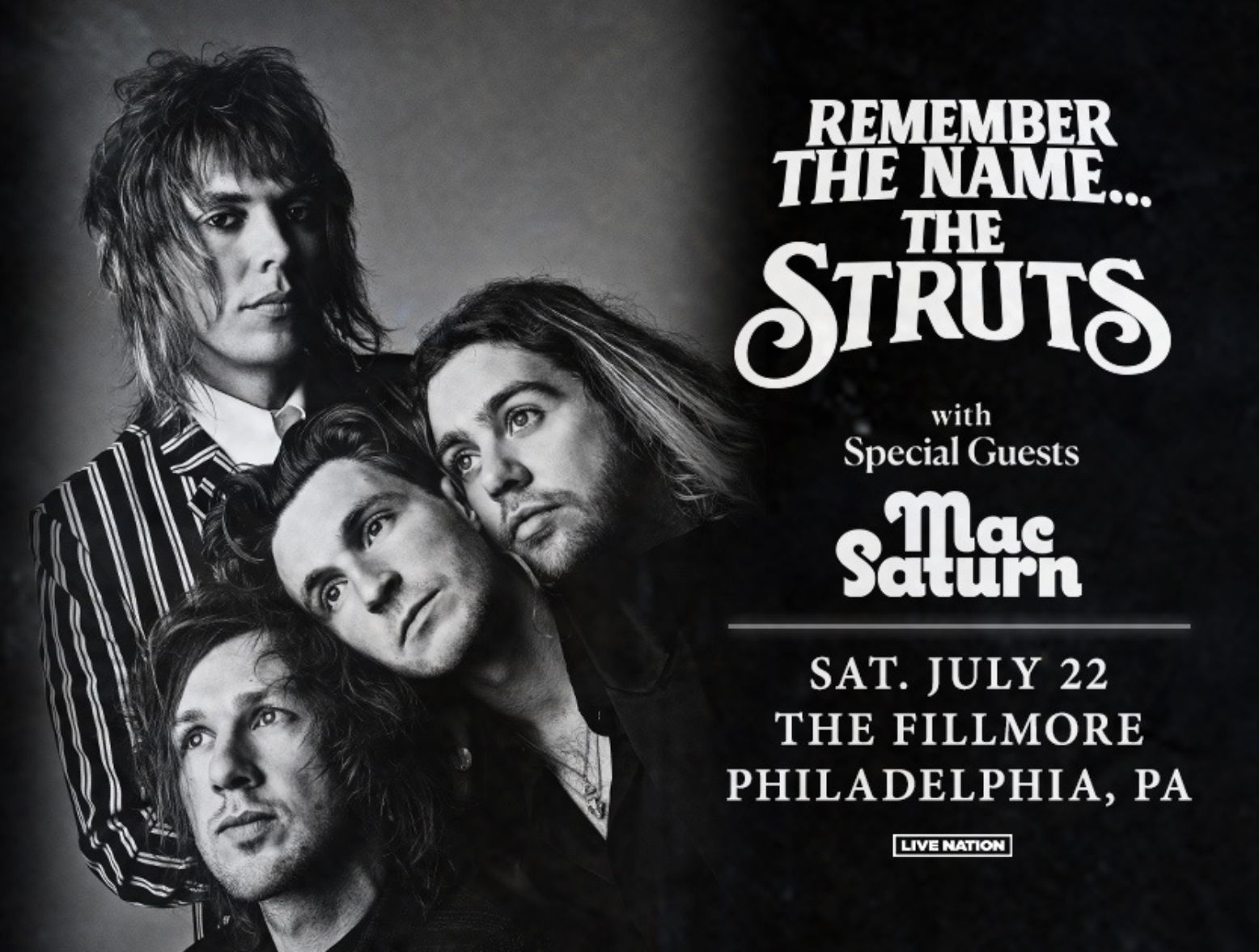 NEW SHOW: The Struts are set to rock The Fillmore stage on November 30 ⚡  Presale, Wednesday 7/12, 10am, Code: LEGEND On sale, Friday…