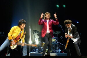 Ronnie Woods, Mick Jagger and Keith Richards of The Rolling Stones