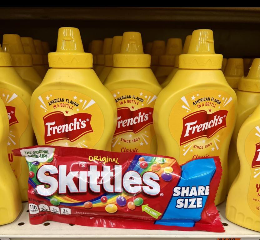 For National Mustard Day French's Mustard is teaming up with Skittles candy to make Mustard flavored Skittles