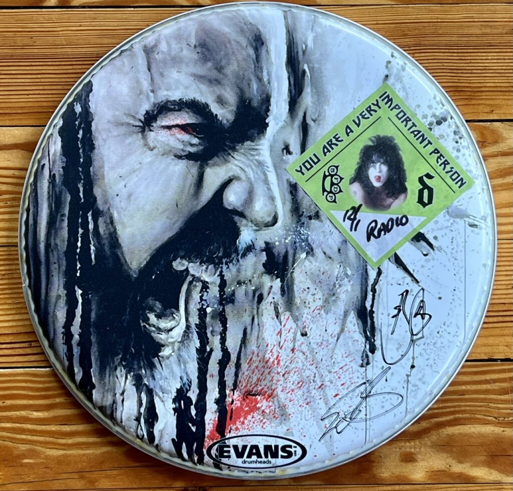 Barry Kerch's drumhead from the Threat To Survival tour in Philadelphia in 2016