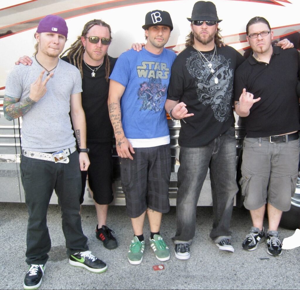 Brent Porche with Shinedown backstage at the Festival Pier in Philadelphia, PA.