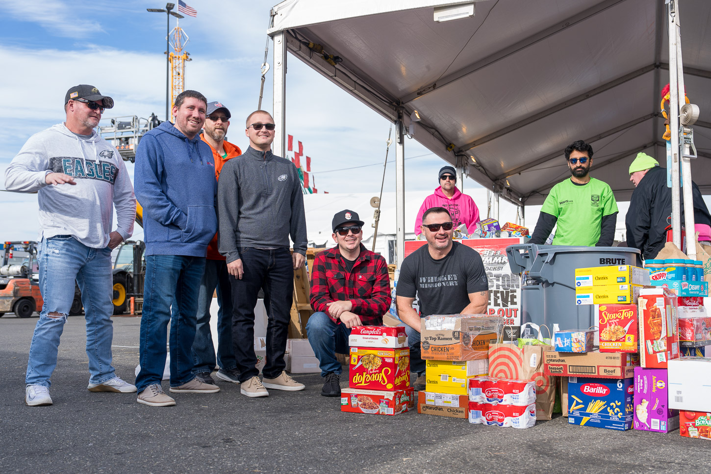 Volunteers and donors at Camp Out For Hunger