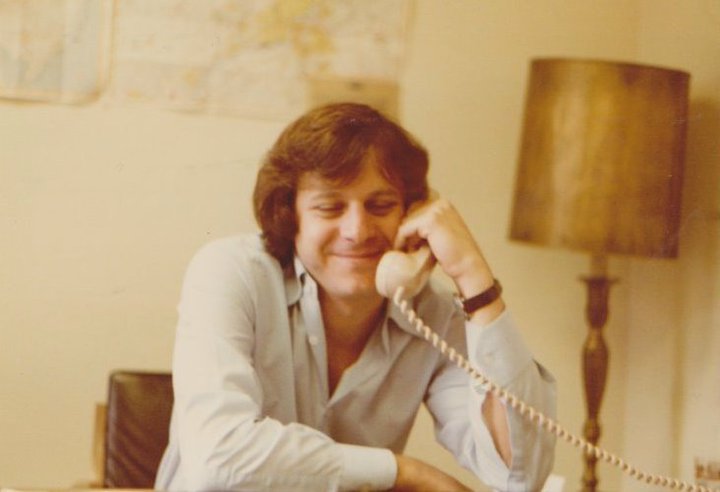 Jeff Pollack in his WMMR office, 1978