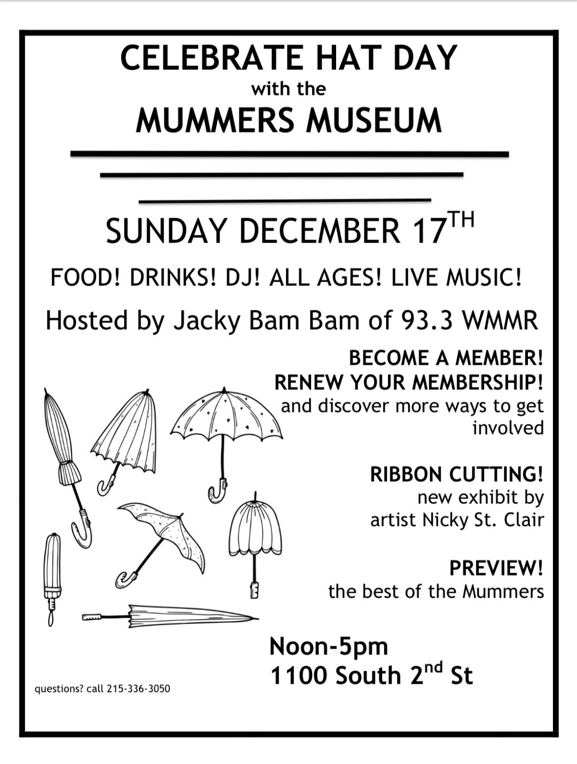 hat day at the mummers museum flyer
