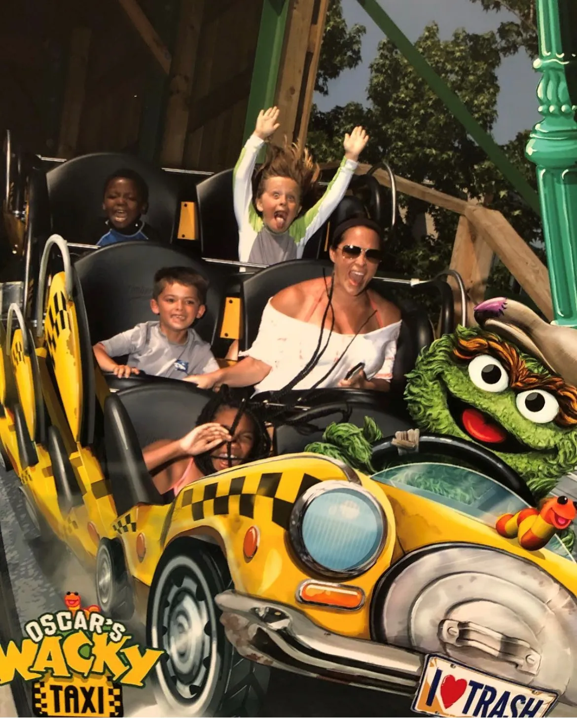 Kathy Romano on a roller coaster