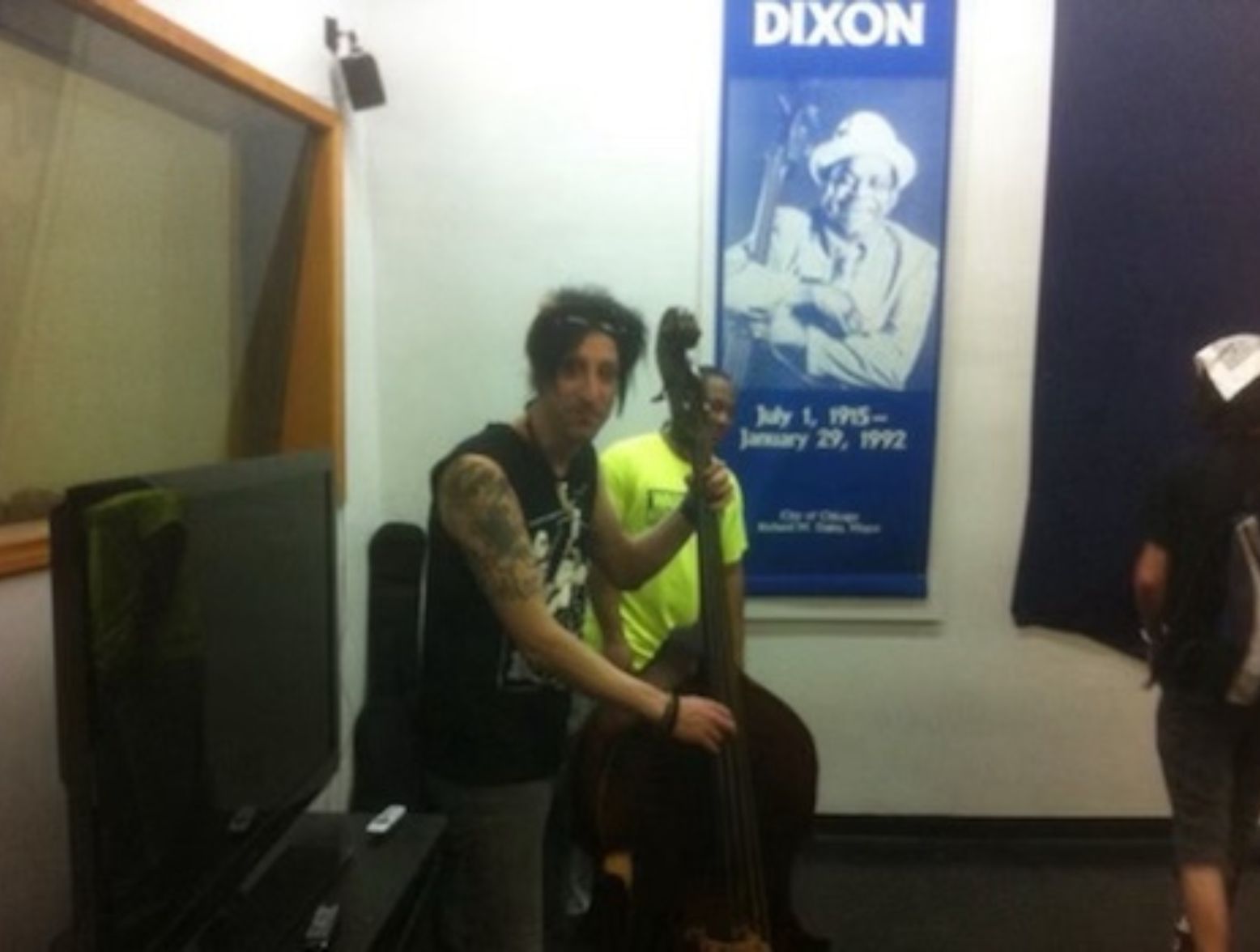 Jacky BamBam holding willie Dixons stand up bass