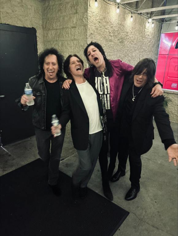 jacky bambam and john waite backstage