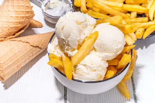 French fries ice cream on the list of weird food combos.